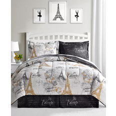 Polyester Textiles FairField Square Collection Paris Bed Linen Black, Gold, White (264.2x218.4)