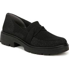 Knit Fabric Loafers Bzees Muse Bow Platform Loafer Women's Black Loafers Block Lug Platform
