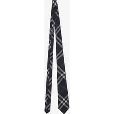 Silk Ties Burberry Check Silk Tie Charcoal