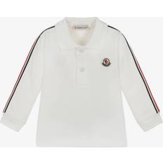 Garçon Polos Moncler Moncler Boys Tural Kids Brand-patch Striped-trim Stretch-cotton-piqué Polo Shirt Months Years NATURAL