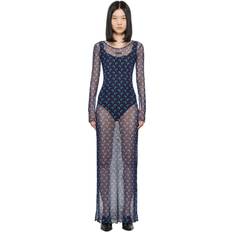 Marine Serre Navy Moon Printed Dress BL90 NAVY