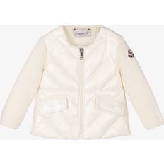 Cardigans Children's Clothing Moncler Moncler Enfant Girls Ivory Down-Padded Wool Cardigan