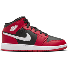 Air jordan 1 mid NIKE Air Jordan 1 Mid GS - Black/Gym Red/White