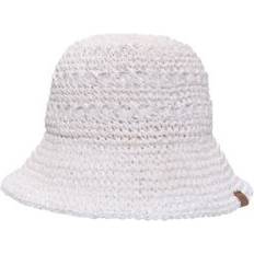 Silk Headgear Lauren Ralph Lauren Paper Straw Crochet Bucket Hat Silk White ONE SIZE