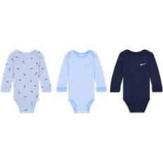 Nike Bodysuits Nike Baby Essentials Baby 0–9M Long-Sleeve Bodysuits 3 Pack Blue 9-12M