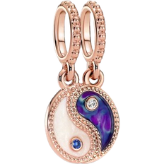 Pandora Splittable Yin & Yang Sparkling Dangle Charm - Rose Gold/Multicolour