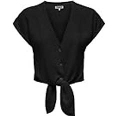 Lommer Bluser Only ONLSIESTA S/S Knot LINEN BL SHIRT PNT