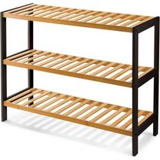 Keplin Keplin Natural & 3 Tier Natural Bamboo Shelf Organiser Shoe Rack