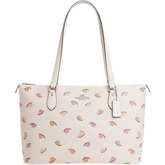 White Bags Coach Gallery Tote Bag With Snail Print - Silver/Chalk Multi