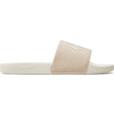 Damen - Zehenriemen Slides Calvin Klein Jeans Pantoletten Slide Monogram Co YW0YW00103 Rosa