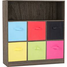 Multicoloured Book Shelves URBN Living Anthracite 7 Cube Book Shelf