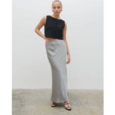 Pretty Lavish Breya Satin Maxi Skirt Slate