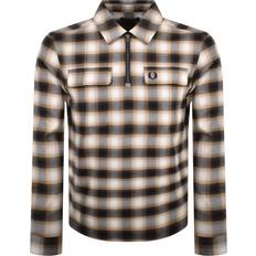 Fred Perry White Shirts Fred Perry Check Long Sleeved Shirt Cream