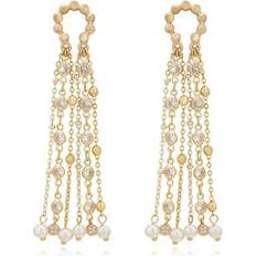 Jewelry Ettika Pearly Gates 18k Gold Plated Earrings Yellow