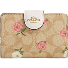 Wallets & Key Holders Coach Medium Corner Zip Wallet In Signature Canvas With Floral Print - Gold/Light Khaki Chalk Multi