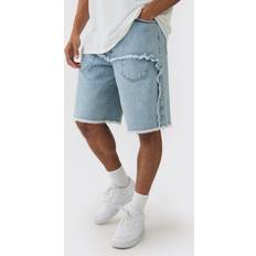 Maat 44 Shorts boohooMAN Rigid Denim Faux Layer Jorts - Ice Blue