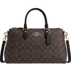 Coach Georgia Satchel In Signature Canvas - Gold/Brown Black