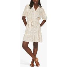 Uloa Puff Sleeve Dress, Cream/Powder