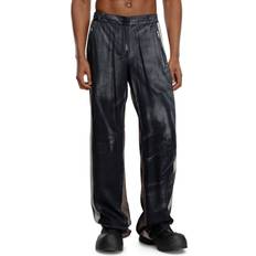 Diesel Men Trousers Diesel Pantaloni in viscosa con stampa effetto pelle Pantaloni Uomo Nero