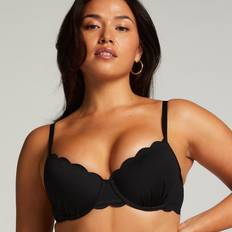 Hunkemöller Badetøy Hunkemöller Scallop Bikinitopp Med Bøyle, Farge: Nero, Størrelse: 85B, Kvinner