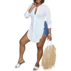 Shein Women'S Fashionable Casual Split Hem Shirt