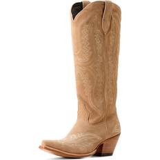 Ariat Casanova Embroidery Snip Toe Cowboy Boots Beige