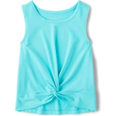 The Children's Place Girls Quick Dry Twist Front Tank Top Blue Polyester/Spandex