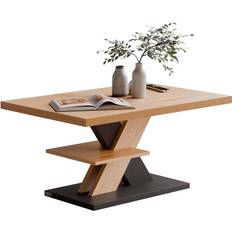 Panneau de fibres Tables Casaria Detroit Wood / Grey Table Basse 60x90cm