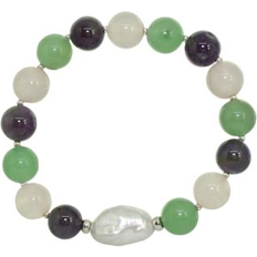 Macy's Pearl Bracelets Macy's Genuine Stone Bead Biwa Pearl Stretch Bracelet Green Multi