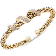 Macy's Bracelets Macy's Diamond Pave Twist Pyramid Link Cuff Bracelet 5/8 ct. t.w. in 14k Gold-Plated Sterling Silver Gold-Plated Sterling Silver