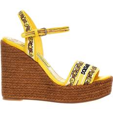 Damen - Gelb Pumps Dolce & Gabbana Hohe Espadrilles Aus Jacquard Yellow