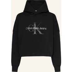 Calvin Klein Girls Hoodies Calvin Klein Girls Black Cropped Hoodie 10 year