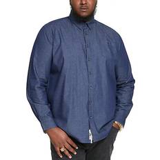 Clothing D555 mens jacob big tall long sleeve button down denim shirt blue