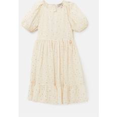 Gold Dresses Children's Clothing Angel & Rocket Kids' Ada Star Print Party Dress, Ivory/Gold