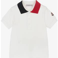 Moncler Polo Shirts Moncler Enfant Boys White Cotton Piqué Polo Shirt