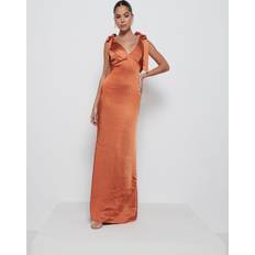 Copper Clothing Pretty Lavish Piper Tie Maxi Bridesmaid Dress Copper