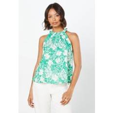 Clothing Dorothy Perkins Shirred Neck Halter Top Green