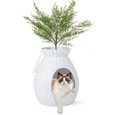 Costway Smart Plant Cat Litter Box with Removal Sterilization-White