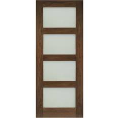 Doors Deanta Coventry Pre-Finished Walnut Obscure Glazed Thickness: 1981x610 Interior Door (x198.1cm)