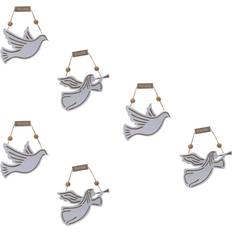 MDF Christmas Decorations Melrose Dove And Angel Ornaments 6.5" White and Brown Christmas Tree Ornament