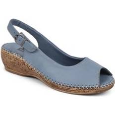 Denim Heels & Pumps Leather Slingback Low Wedges HAK39017 325 516 Blue