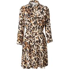 Y.A.S Mujer Ropa Y.A.S – Mini-Hemdblusenkleid mit Leopardenprint-Schwarz