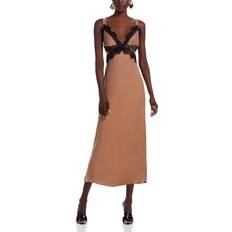 Bronze - Midi Dresses Bardot Delta Satin Midi Dress Bronze