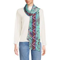 Turquoise - Women Scarfs La Fiorentina Paisley Print Pareo in Teal One Size