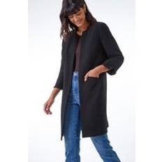 Men Clothing Roman Smart Longline Textured Jacket in Black