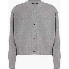 Long Sleeves - Men Cardigans Jacquemus Mens Grey Le Cardigan Boutonne V-neck Wool-blend Knitted GREY