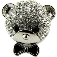 Brosjer Les Tresors De Lily [P8128] Brooch pin 'Teddy' black white silver 15x15 mm