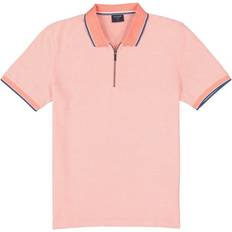 Olymp XL Poloshirts Olymp Herren Zip-Polo rosa Baumwoll-Piqué