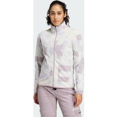 Multicoloured Outerwear adidas Terrex Multi Printed Full Zip Fleece White Woman