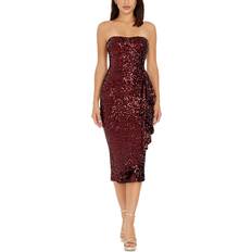 Knee Length Dresses - Red Dress The Population Alexis Midi